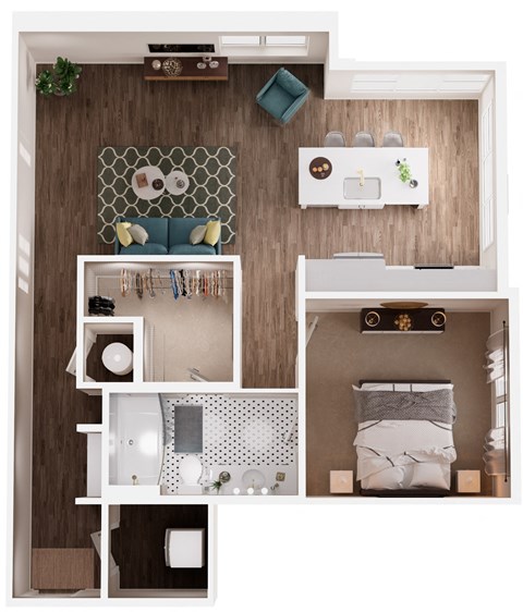 The Crown of Queen City Apartments in Charlotte, North Carolina A6 Floor Plan